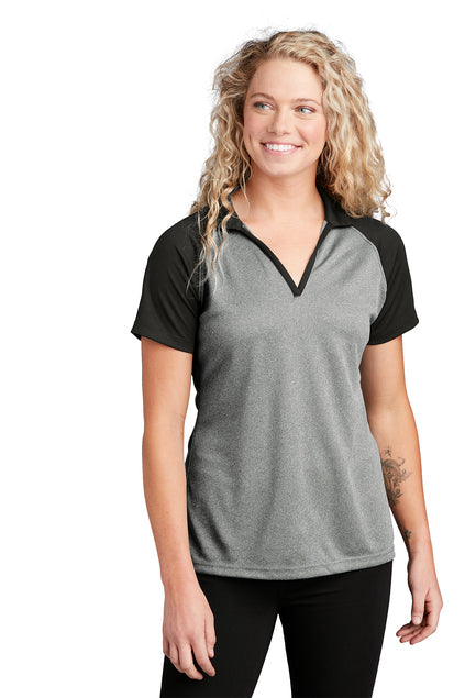 LSC Ladies PosiCharge® RacerMesh® Raglan Heather Block Polo