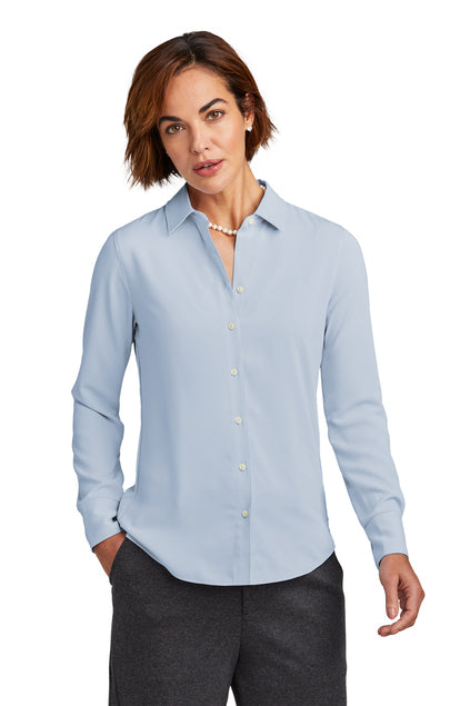 LSC Women’s Full-Button Satin Blouse