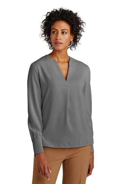 LSC Women’s Open-Neck Satin Blouse